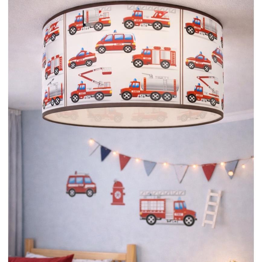 Loftlampe til børneværelset KIDS ROOM 1xE27/60W/230V Ø 40 cm, brandmænd