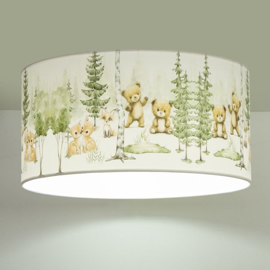 Loftlampe til børneværelset KIDS ROOM 1xE27/60W/230V Ø 40 cm med dyremotiv