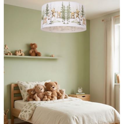 Loftlampe til børneværelset KIDS ROOM 1xE27/60W/230V Ø 40 cm med dyremotiv