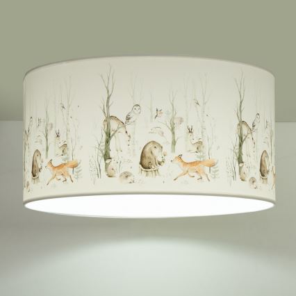 Loftlampe til børneværelset KIDS ROOM 1xE27/60W/230V Ø 40 cm med søde dyremotiver