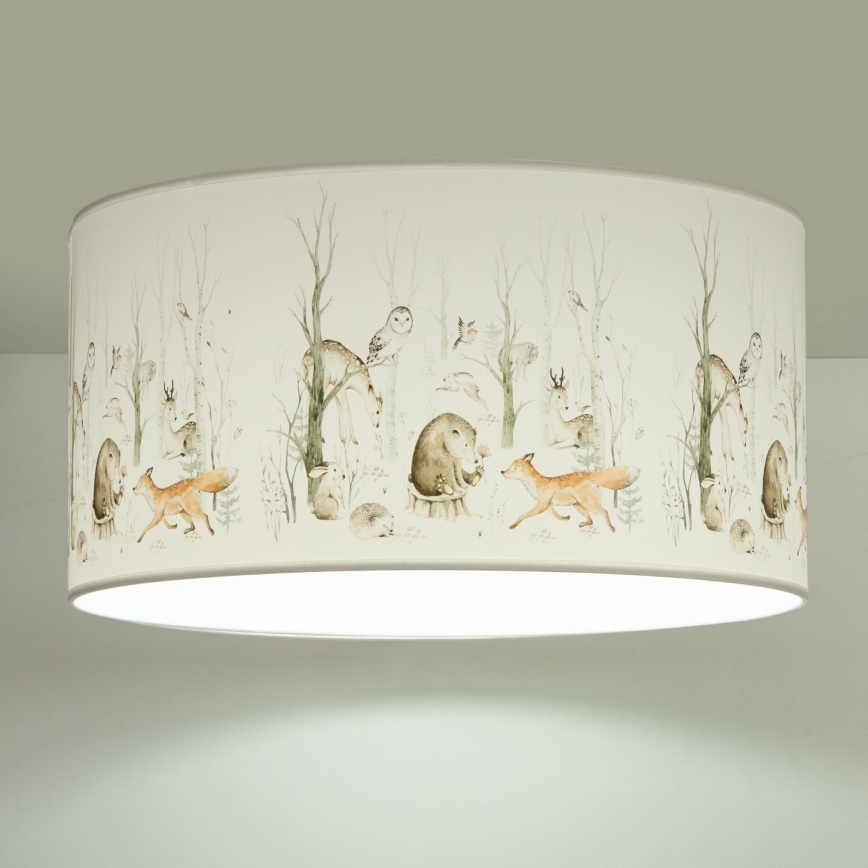 Loftlampe til børneværelset KIDS ROOM 1xE27/60W/230V Ø 40 cm med søde dyremotiver