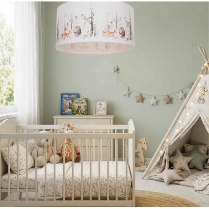 Loftlampe til børneværelset KIDS ROOM 1xE27/60W/230V Ø 40 cm med søde dyremotiver
