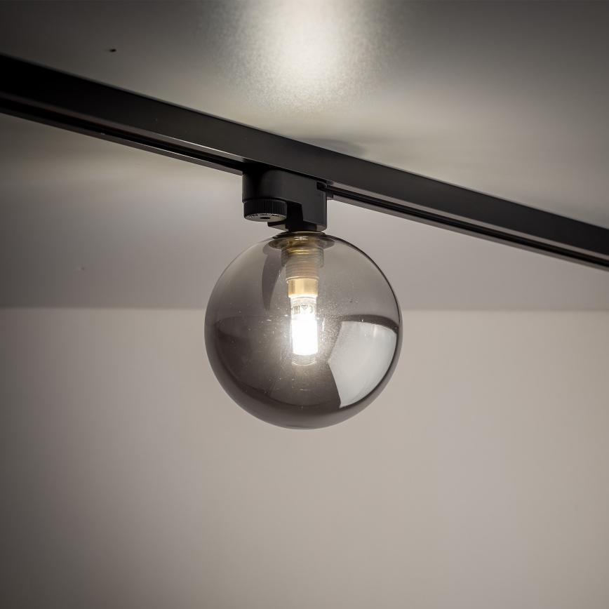 Loftlampe til 1-faset skinnesystem TRACER 1xG9/8W/230V sort/røget sort