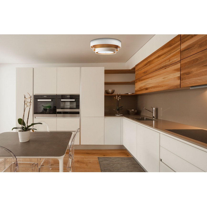 Loftlampe TRINITI 2xE27/60W/230V hvid/guldfarvet