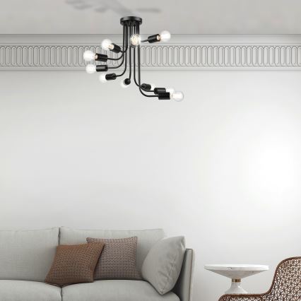 Loftlampe TRINITY 10xE27/15W/230V sort