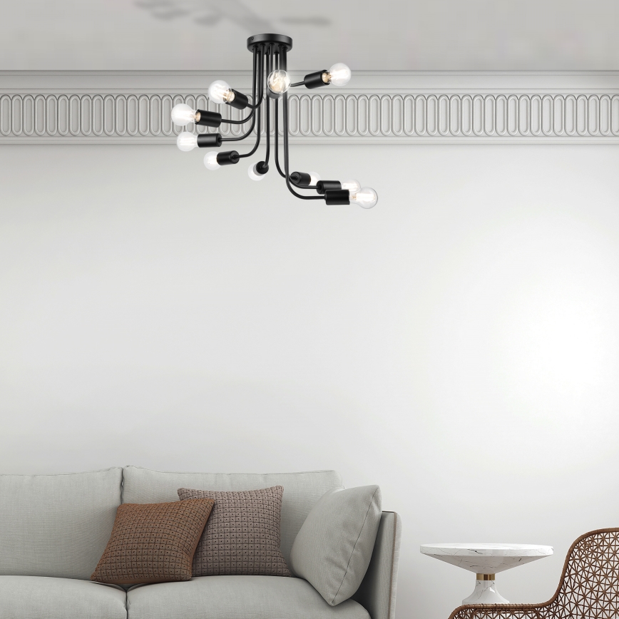 Loftlampe TRINITY 10xE27/15W/230V sort
