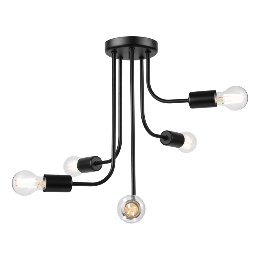 Loftlampe TRINITY 5xE27/15W/230V sort