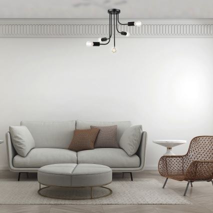 Loftlampe TRINITY 5xE27/15W/230V sort