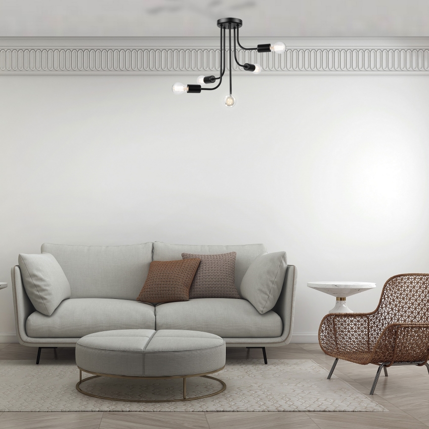 Loftlampe TRINITY 5xE27/15W/230V sort