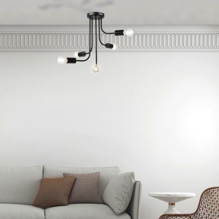 Loftlampe TRINITY 5xE27/15W/230V sort