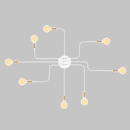 Loftlampe TRUVA 8xE27/40W/230V hvid/guld