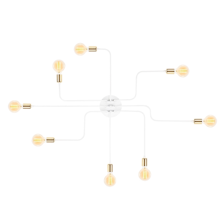Loftlampe TRUVA 8xE27/40W/230V hvid/guld
