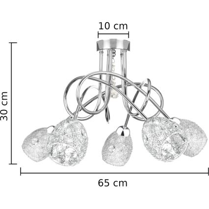 Loftlampe TWIST CRYSTAL 5xE14/40W/230V