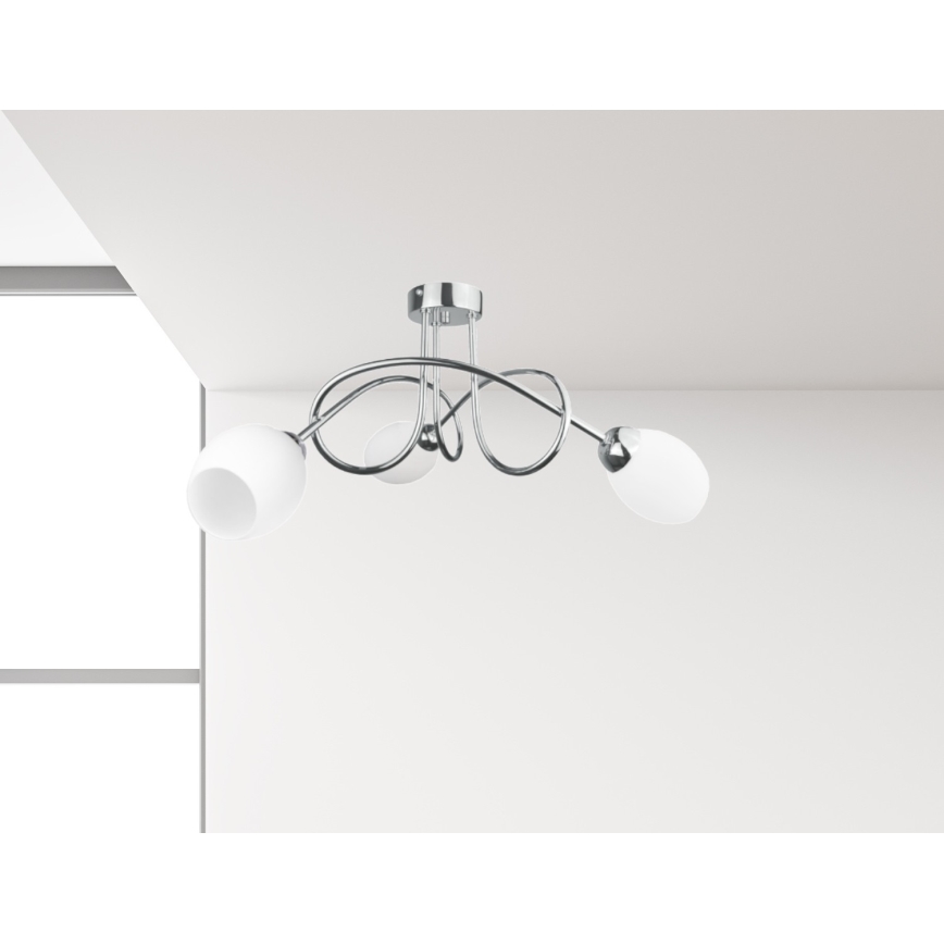 Loftlampe TWIST WHITE 3xE14/40W/230V