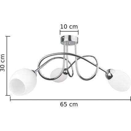 Loftlampe TWIST WHITE 3xE14/40W/230V