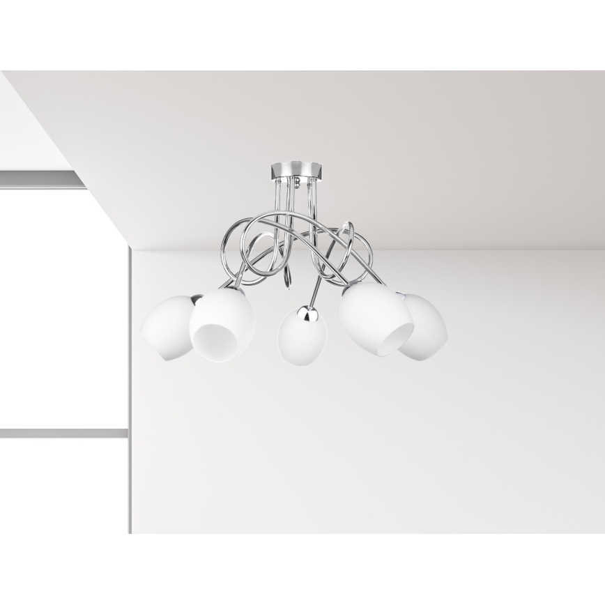 Loftlampe TWIST WHITE 5xE14/40W/230V