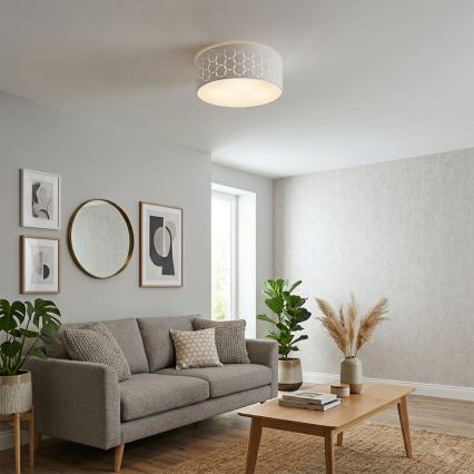 Loftlampe ULLE 1xE27/15W/230V Ø 35 cm hvid