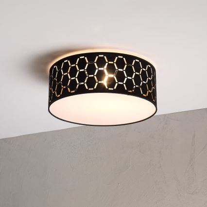Loftlampe ULLE 1xE27/15W/230V Ø 35 cm sort
