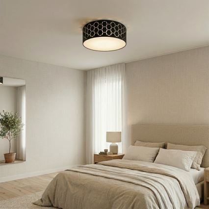 Loftlampe ULLE 1xE27/15W/230V Ø 35 cm sort