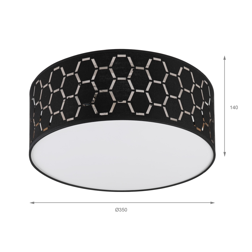 Loftlampe ULLE 1xE27/15W/230V Ø 35 cm sort