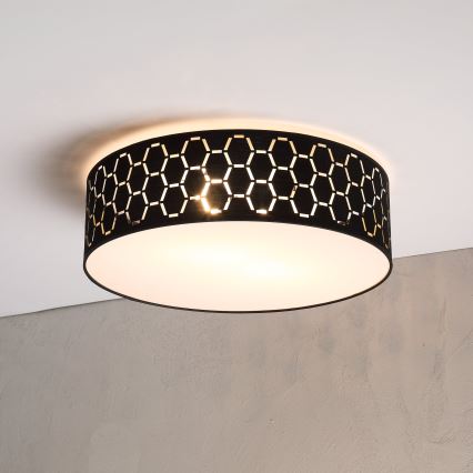 Loftlampe ULLE – 2 x E27, 15 W, 230 V, Ø 45 cm, sort