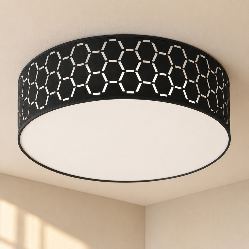 Loftlampe ULLE – 2 x E27, 15 W, 230 V, Ø 45 cm, sort