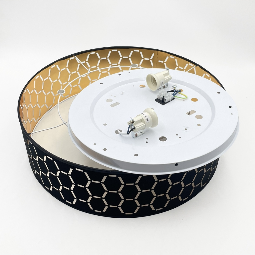Loftlampe ULLE – 2 x E27, 15 W, 230 V, Ø 45 cm, sort