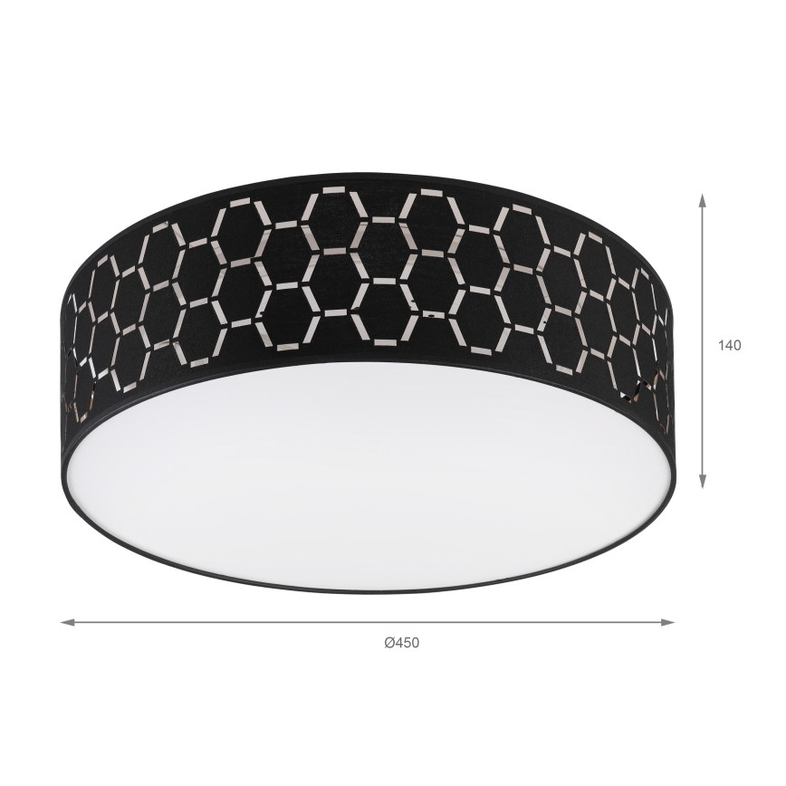 Loftlampe ULLE – 2 x E27, 15 W, 230 V, Ø 45 cm, sort