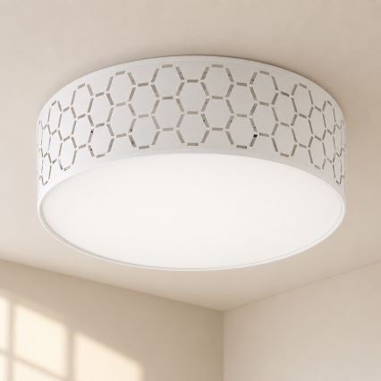 Loftlampe ULLE 2xE27/15W/230V Ø 45 cm hvid