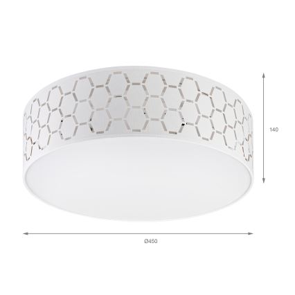 Loftlampe ULLE 2xE27/15W/230V Ø 45 cm hvid