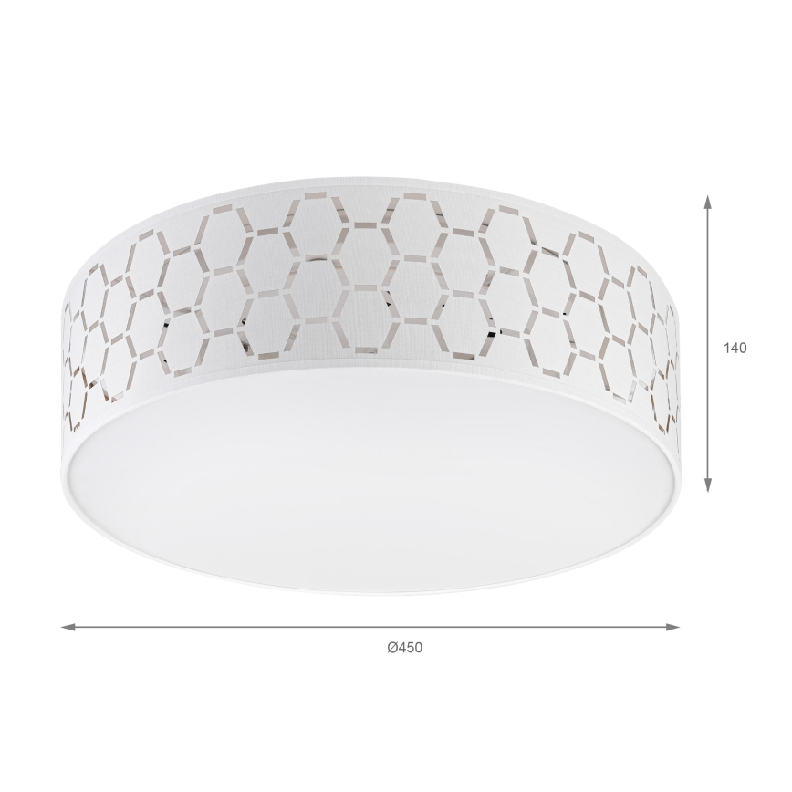 Loftlampe ULLE 2xE27/15W/230V Ø 45 cm hvid