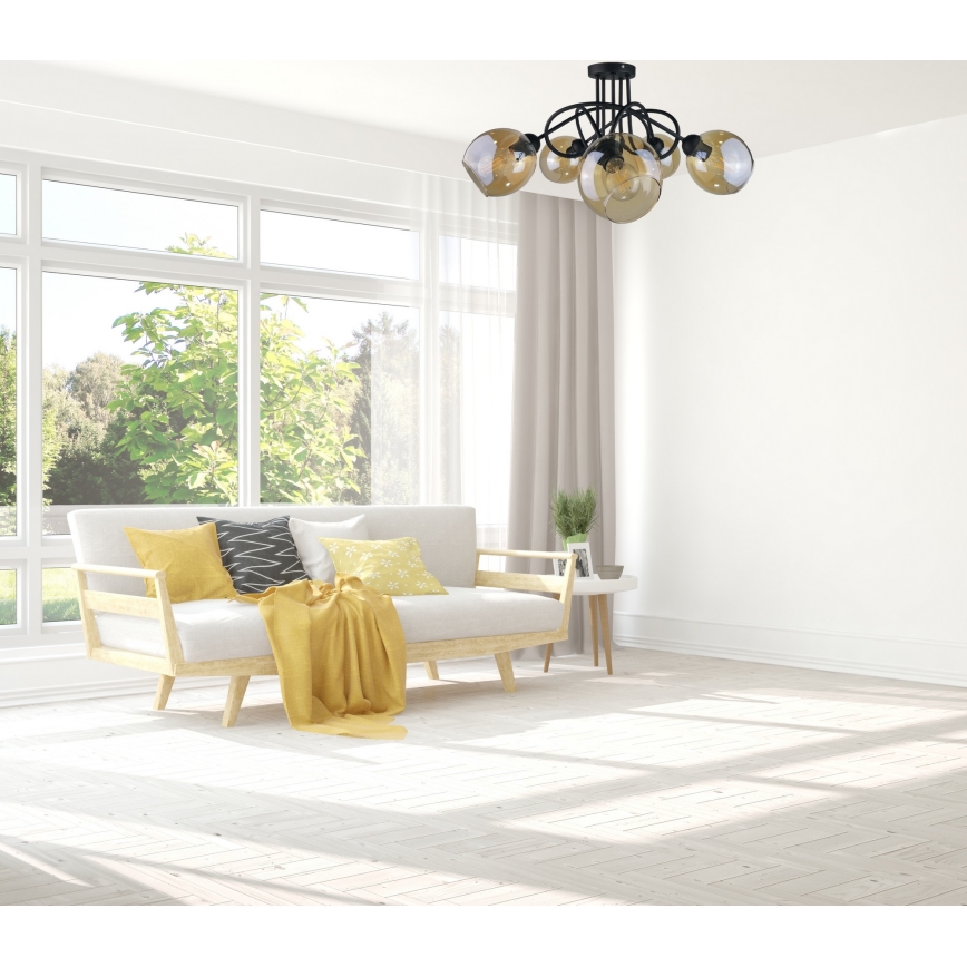 Loftlampe VENUS BLACK 5xE27/60W/230V