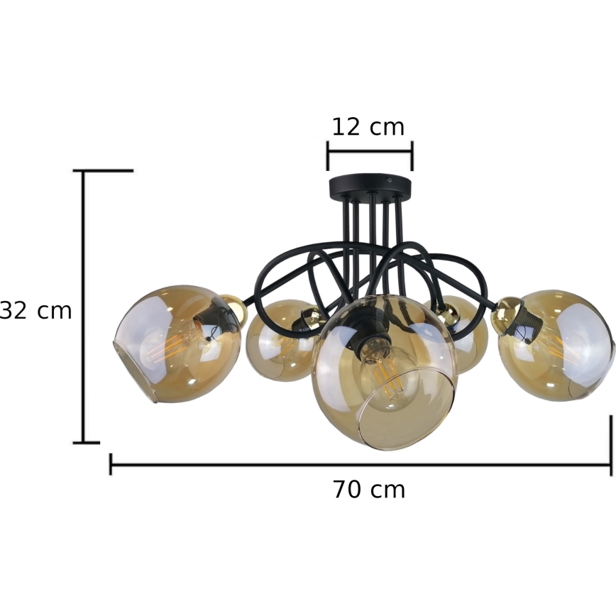 Loftlampe VENUS GOLD 5xE27/60W/230V