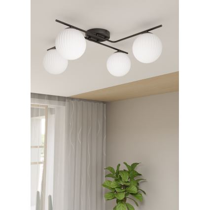 Loftlampe VESPA 4xE14/10W/230V sort/hvid