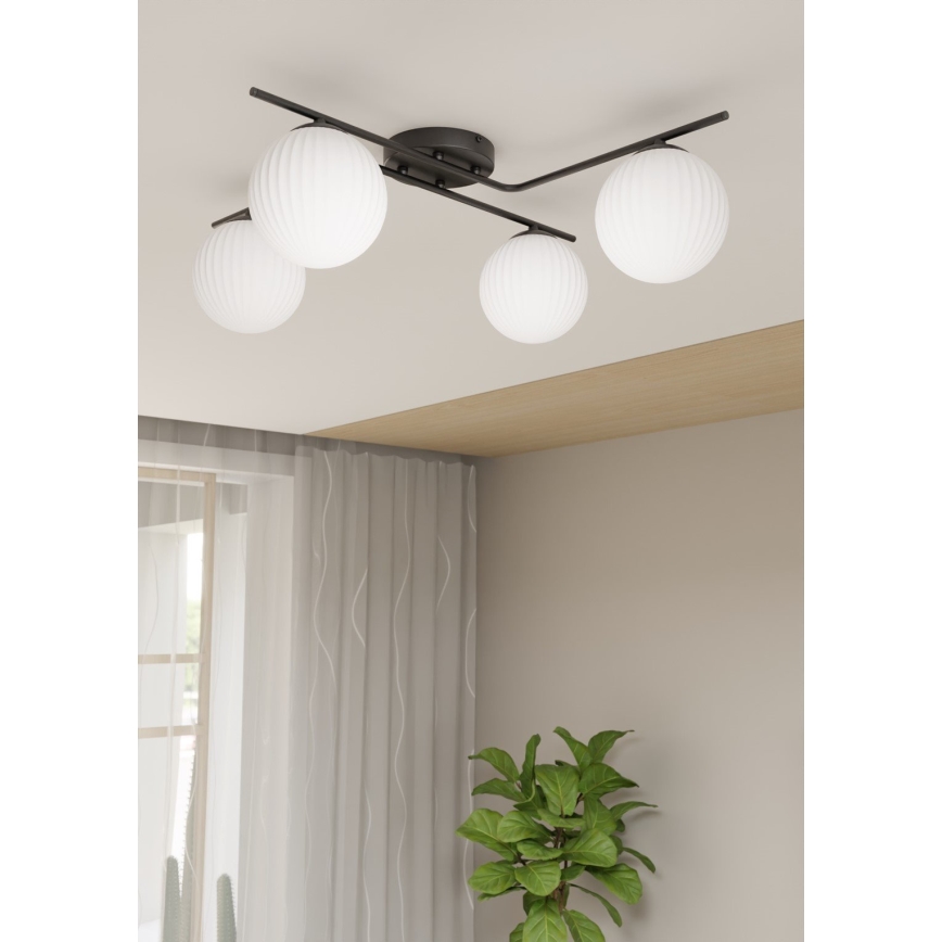 Loftlampe VESPA 4xE14/10W/230V sort/hvid