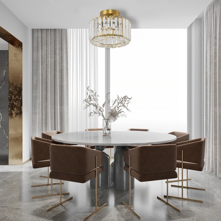 Loftlampe VETRO 1xE27/15W/230V Ø 24,5 cm guld