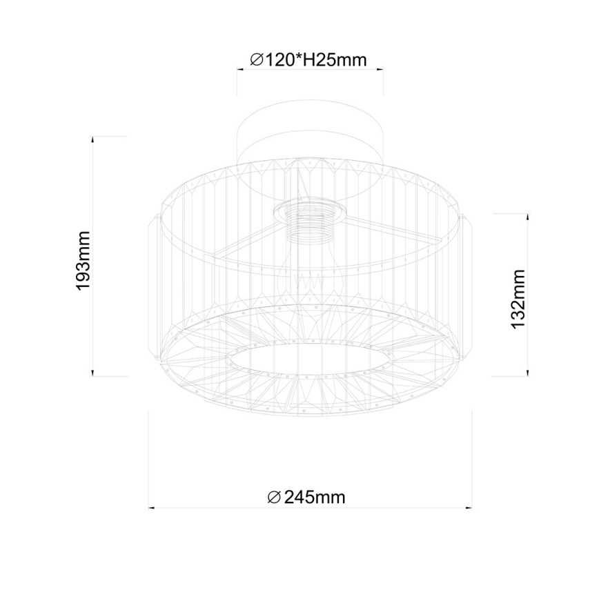 Loftlampe VETRO 1xE27/15W/230V Ø 24,5 cm guld
