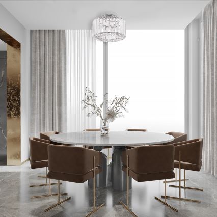 Loftlampe VETRO 1xE27/15W/230V Ø 24,5 cm mat krom