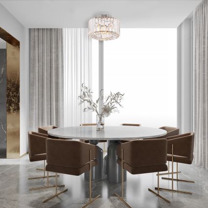 Loftlampe VETRO 1xE27/15W/230V Ø 24,5 cm mat krom