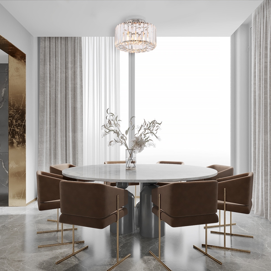 Loftlampe VETRO 1xE27/15W/230V Ø 24,5 cm mat krom