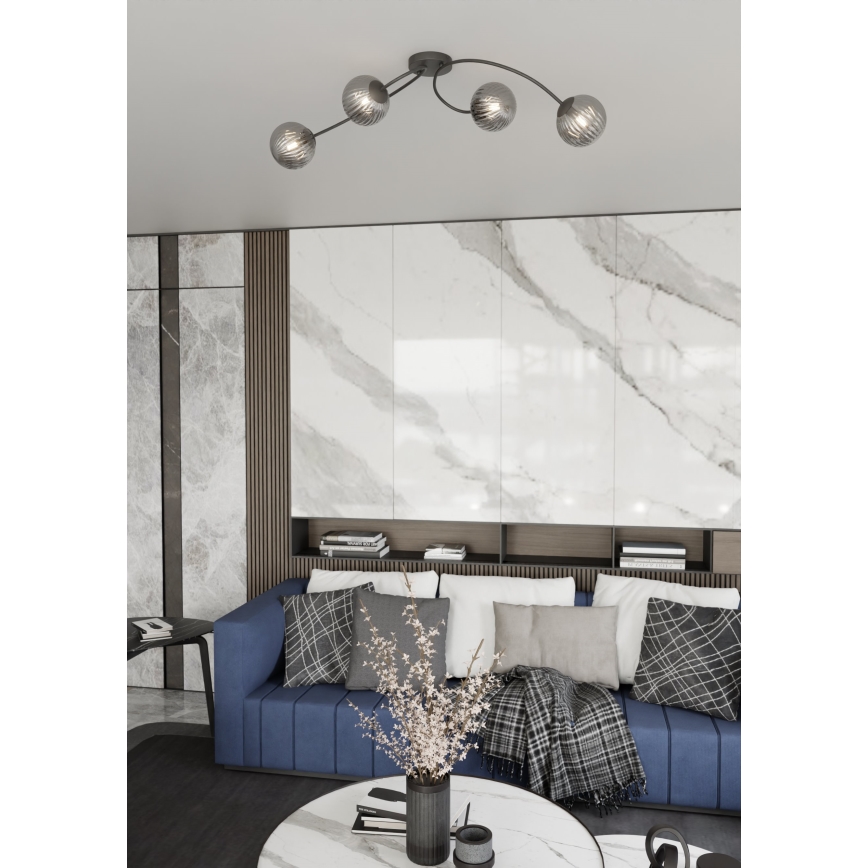 Loftlampe VIBRA 4xE14/10W/230V sort/grå