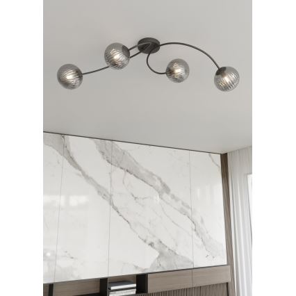 Loftlampe VIBRA 4xE14/10W/230V sort/grå