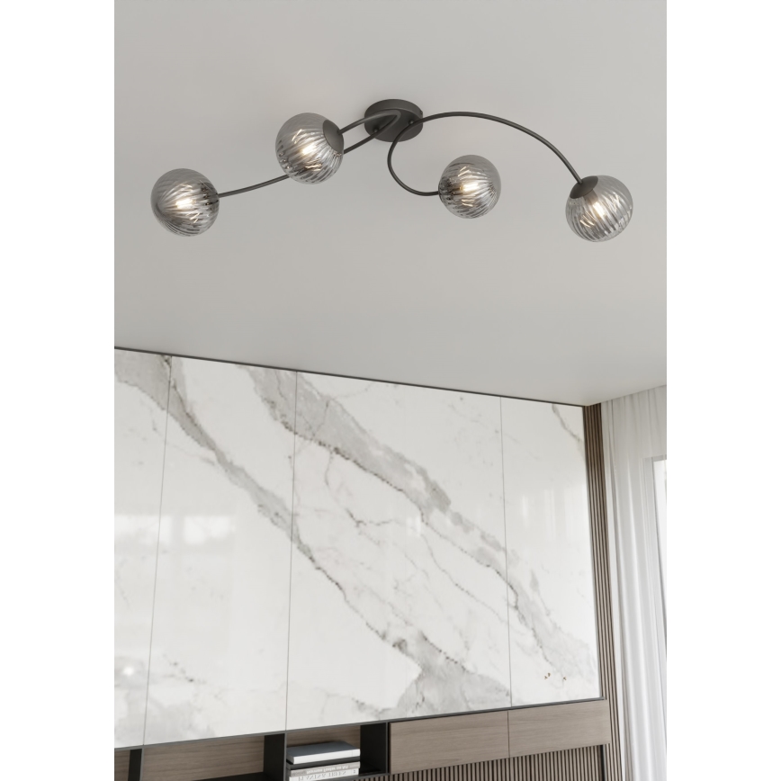 Loftlampe VIBRA 4xE14/10W/230V sort/grå
