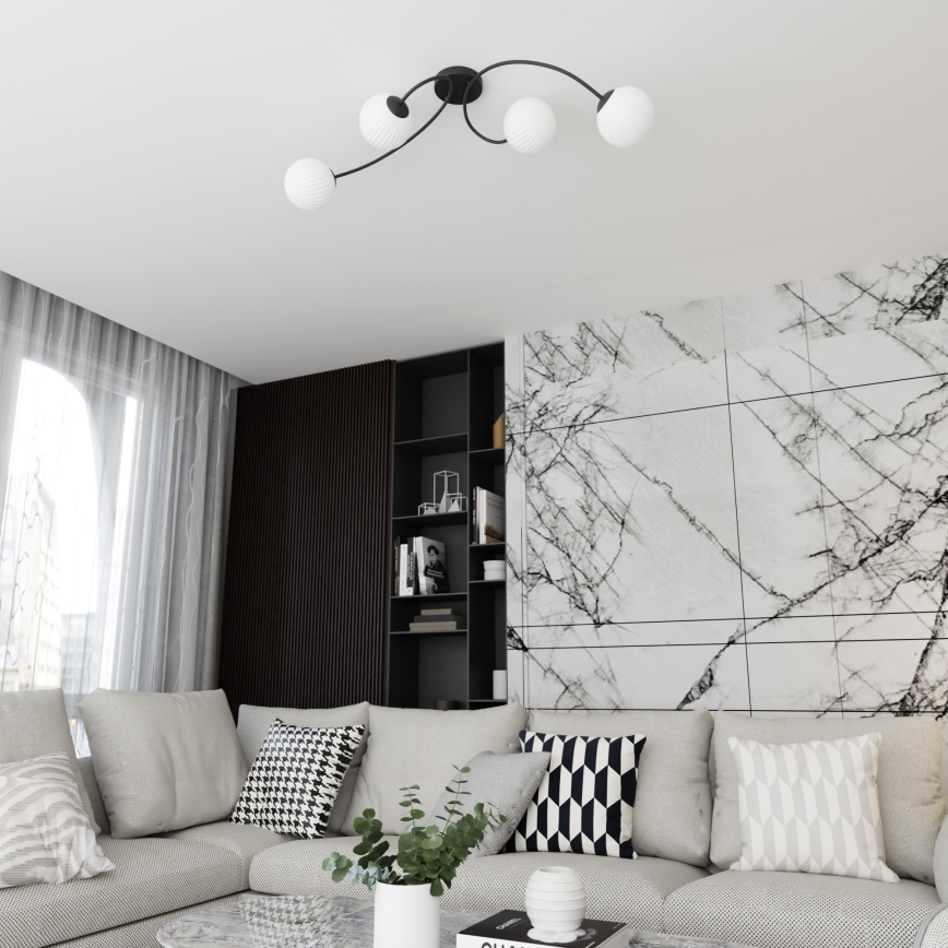 Loftlampe VIBRA 4xE14/10W/230V sort/hvid