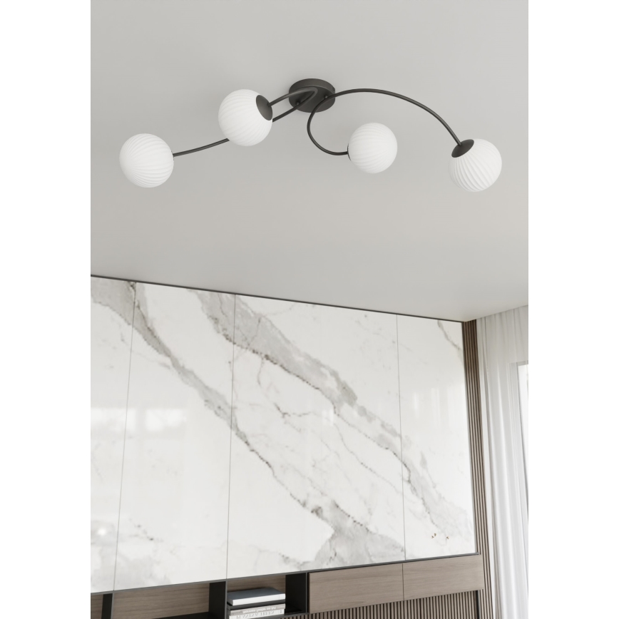 Loftlampe VIBRA 4xE14/10W/230V sort/hvid