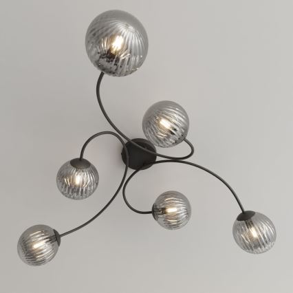 Loftlampe VIBRA 6xE14/10W/230V sort/grå