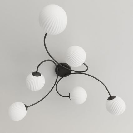 Loftlampe VIBRA 6xE14/10W/230V sort/hvid