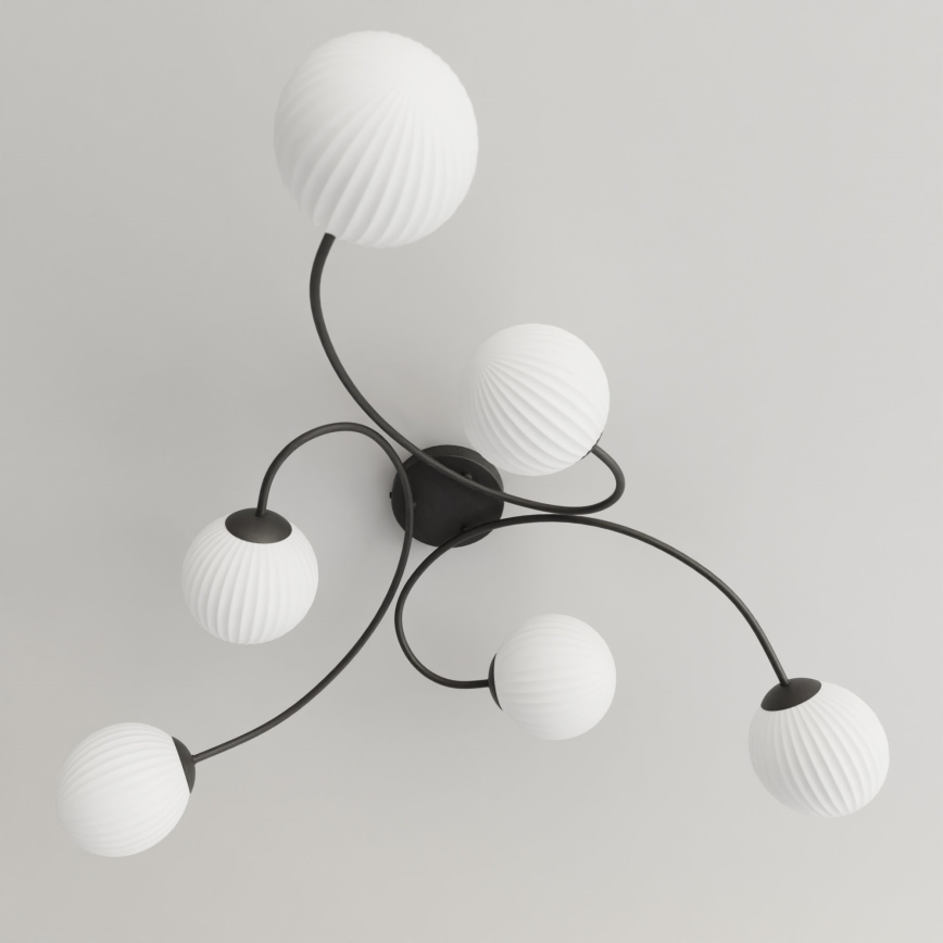Loftlampe VIBRA 6xE14/10W/230V sort/hvid