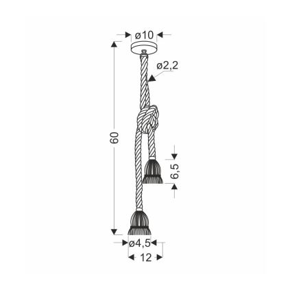 Loftlampe VIDEA 2xE27/40W/230V brun
