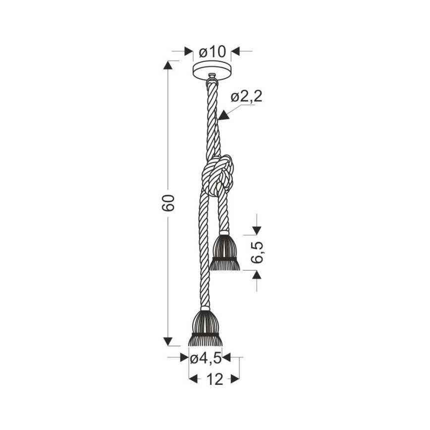 Loftlampe VIDEA 2xE27/40W/230V brun